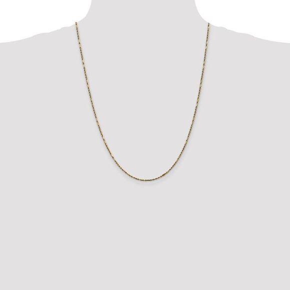 1.8mm, 14k Yellow Gold, Diamond Cut, Milano Rope Chain Necklace, 24 In